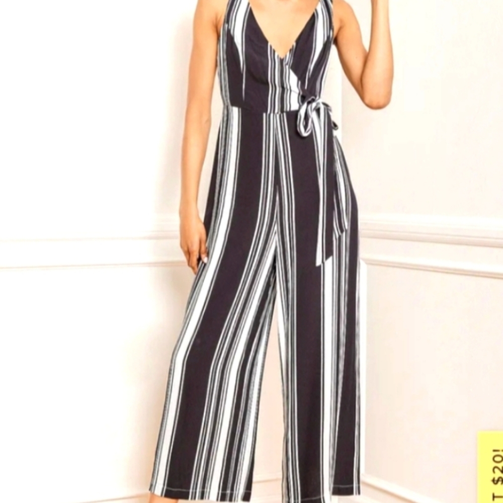 Lulus Striped Black and White Jumpsuit